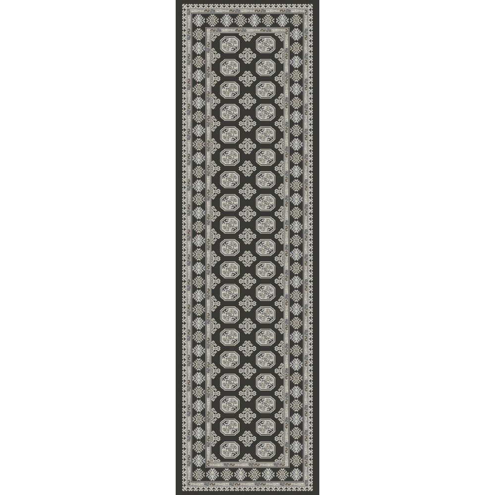 Dynamic Rugs 57102-3636 Ancient Garden 2.2 Ft. X 11 Ft. Finished Runner Rug in Charcoal/Silver